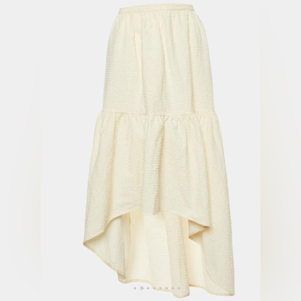 Make cream asymmetrical cloque skirt 36/2